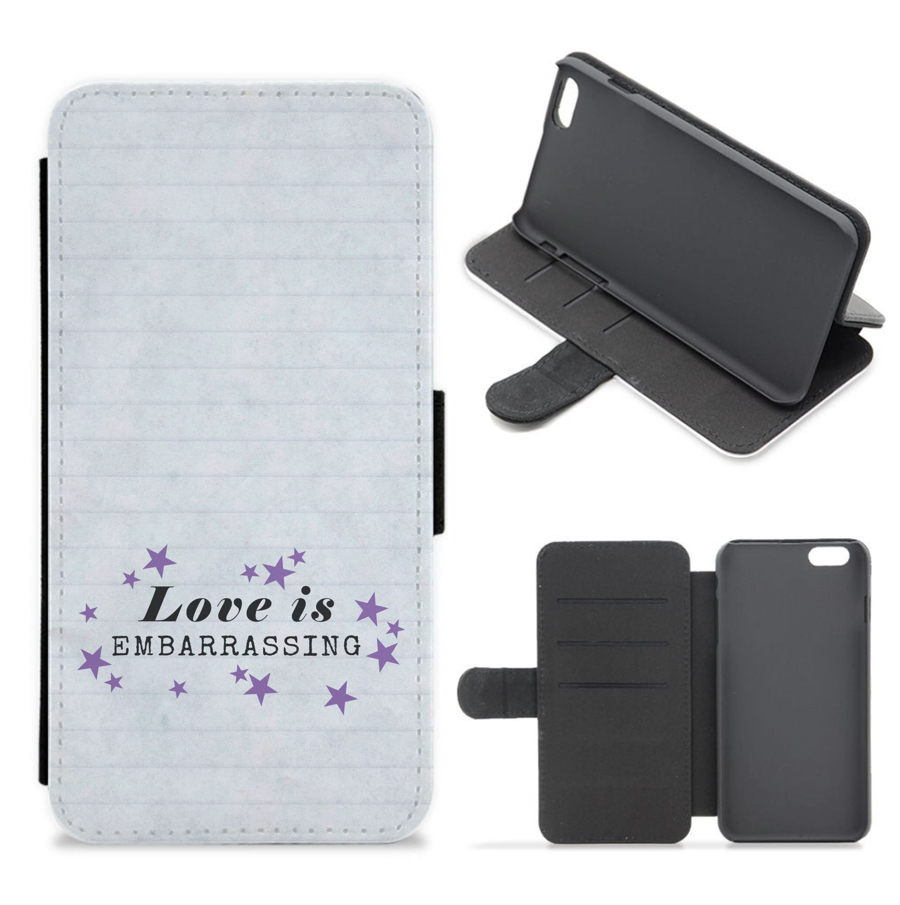 Love Is Embarrassing Note Flip / Wallet Phone Case