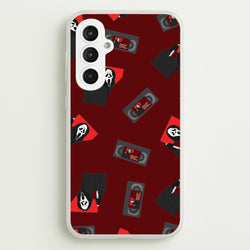 VHS & Ghostface Pattern Galaxy S23FE Case