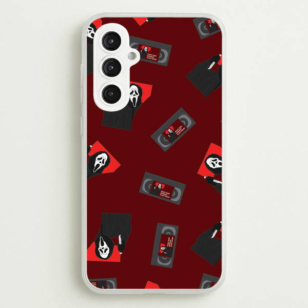 VHS & Ghostface Pattern Galaxy S23FE Case