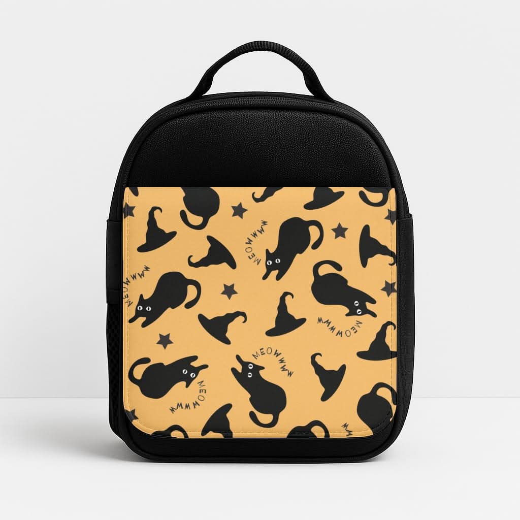 Black Cat And Hats Pattern Lunchbox