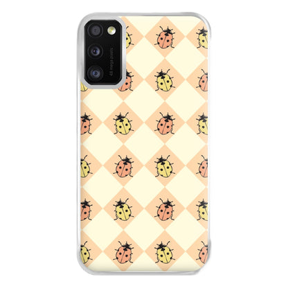 Argyle Ladybugs Pattern Galaxy A41 Case