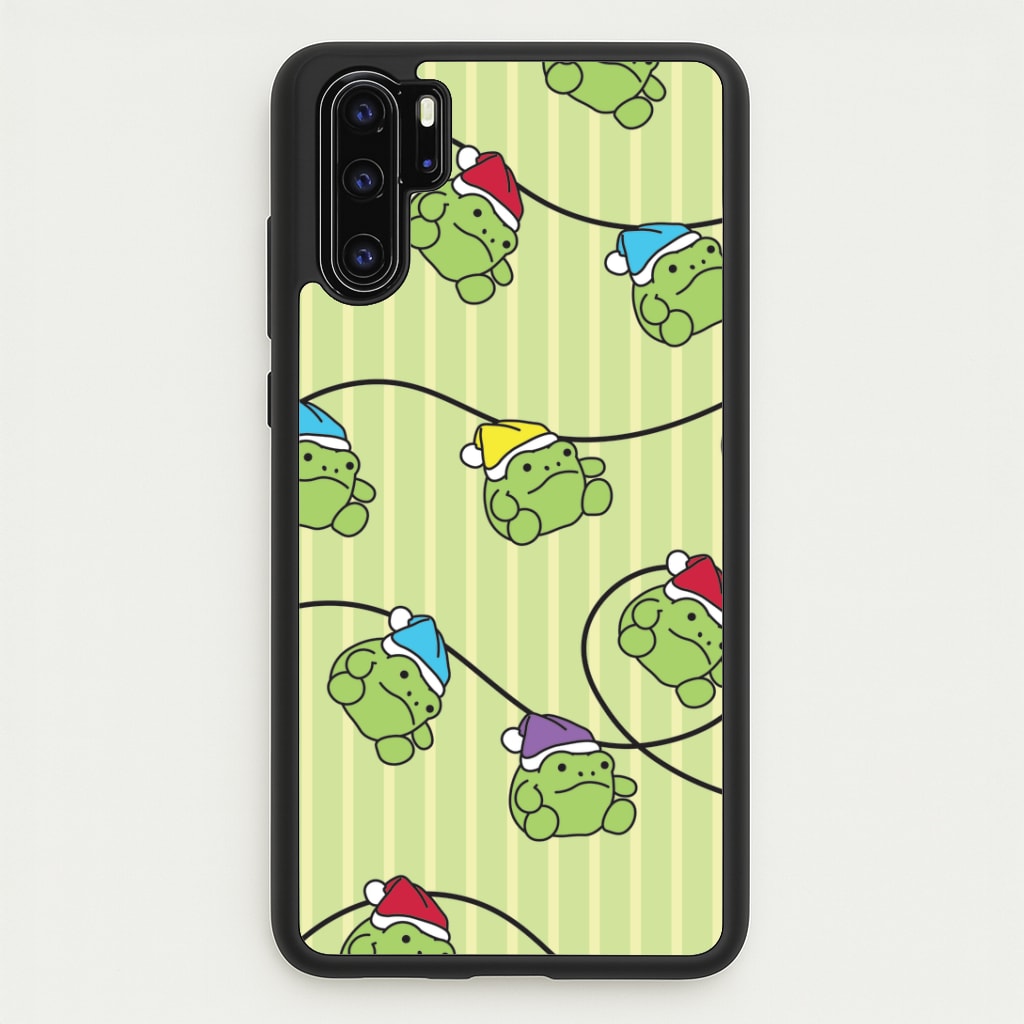 Christmas Frog Plush Fairylights Pattern Huawei P30 Pro Case