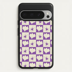 Spiders And Ghosts Checkered Pattern I Google Pixel 9 Pro XL Case