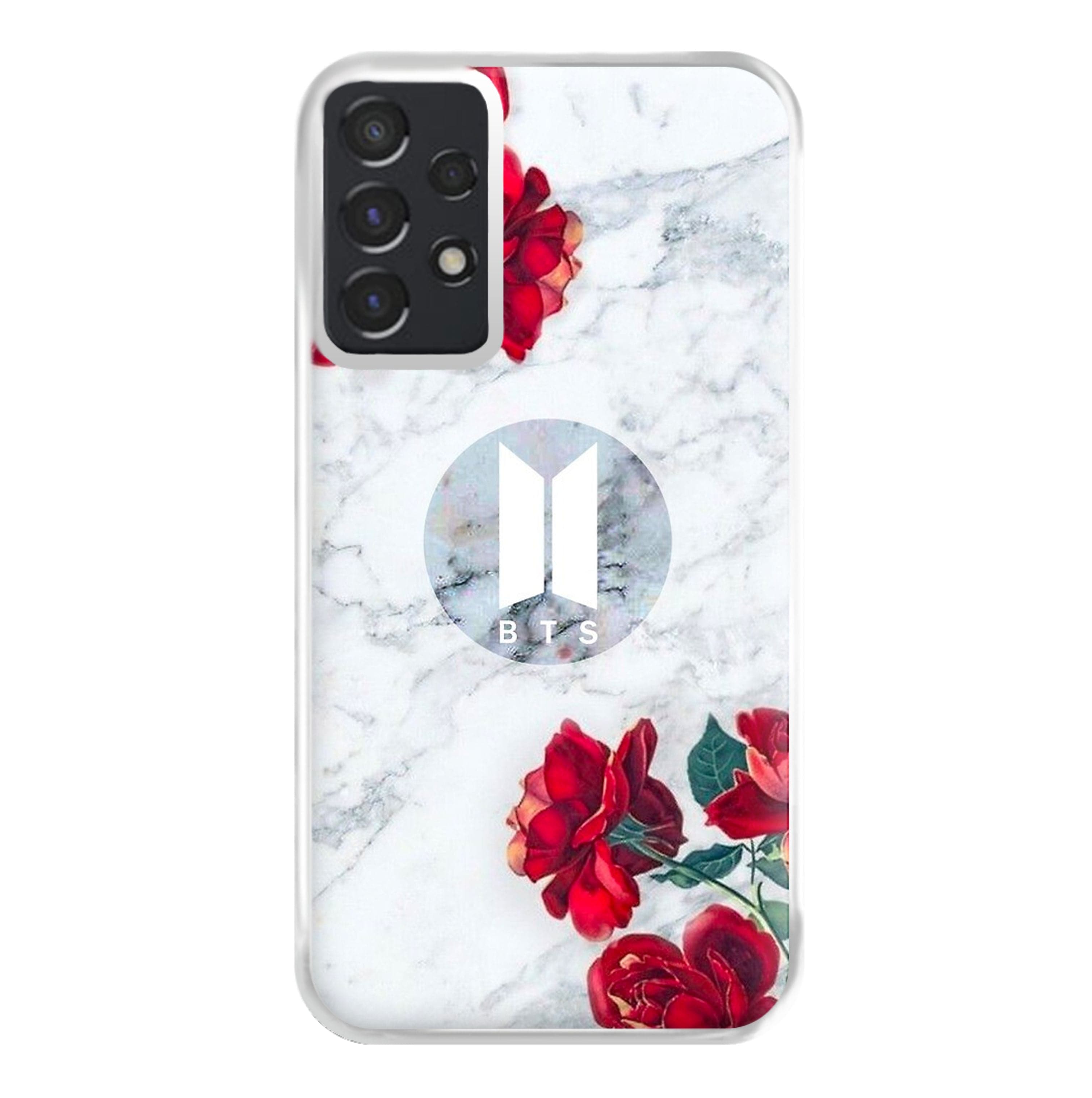 K-Pop Band Logo Marble Roses Phone Case