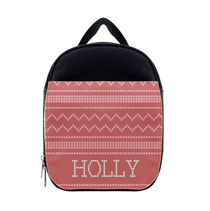 Personalised Christmas Jumper Red Lunchbox