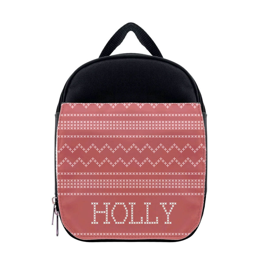 Personalised Christmas Jumper Red Lunchbox