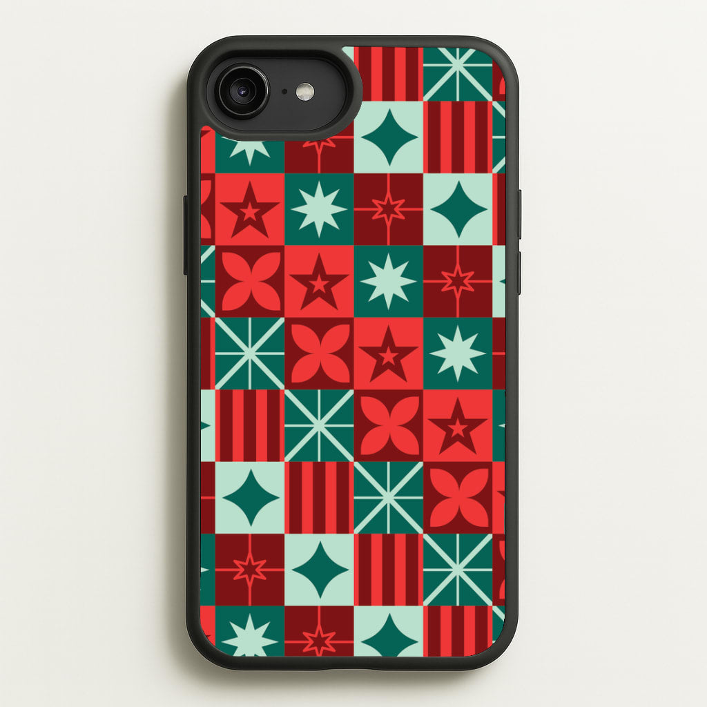 Geometric Square Christmas Pattern iPhone 6 Plus / 7 Plus / 8 Plus Case