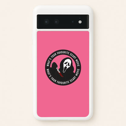 What's Your Favourite Scary Movie Badge Google Pixel 6 Case