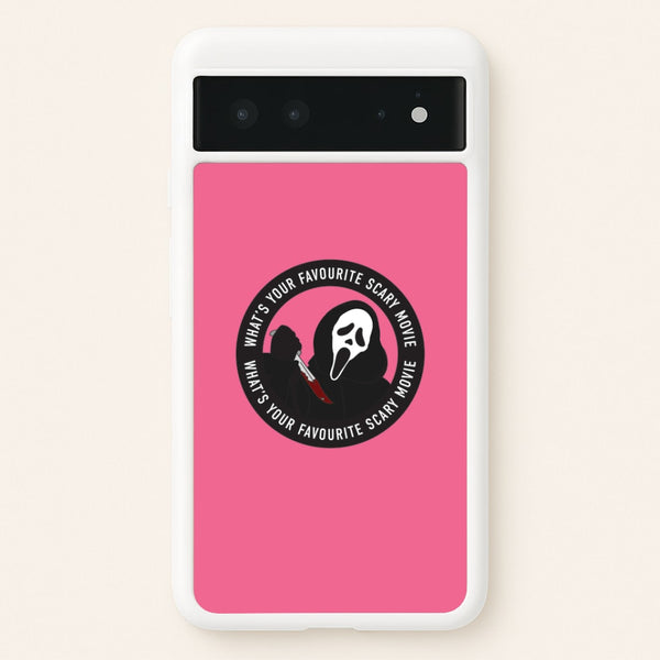 What's Your Favourite Scary Movie Badge Google Pixel 6 Case