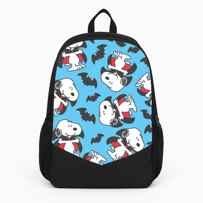 Cartoon Beagle Vampire And Bats Pattern Backpack