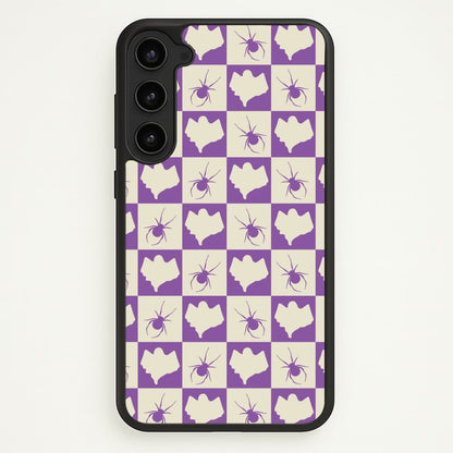 Spiders And Ghosts Checkered Pattern I Galaxy S23 Plus Case
