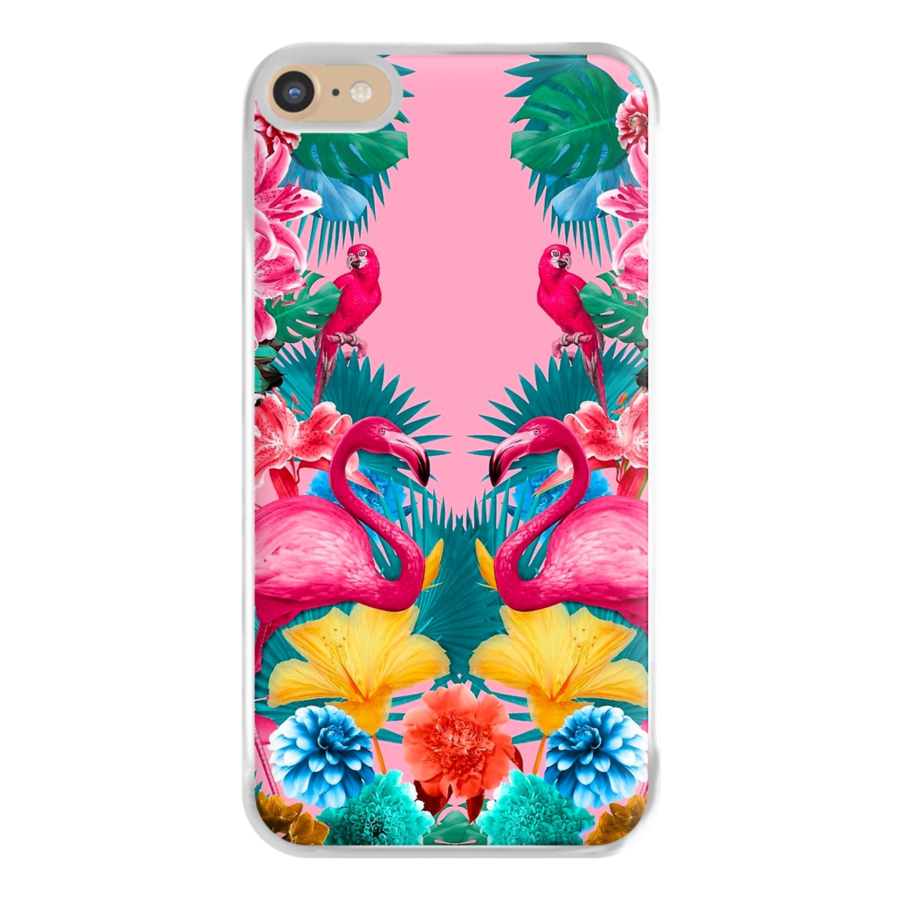 Flamingo and Tropical garden Phone Case