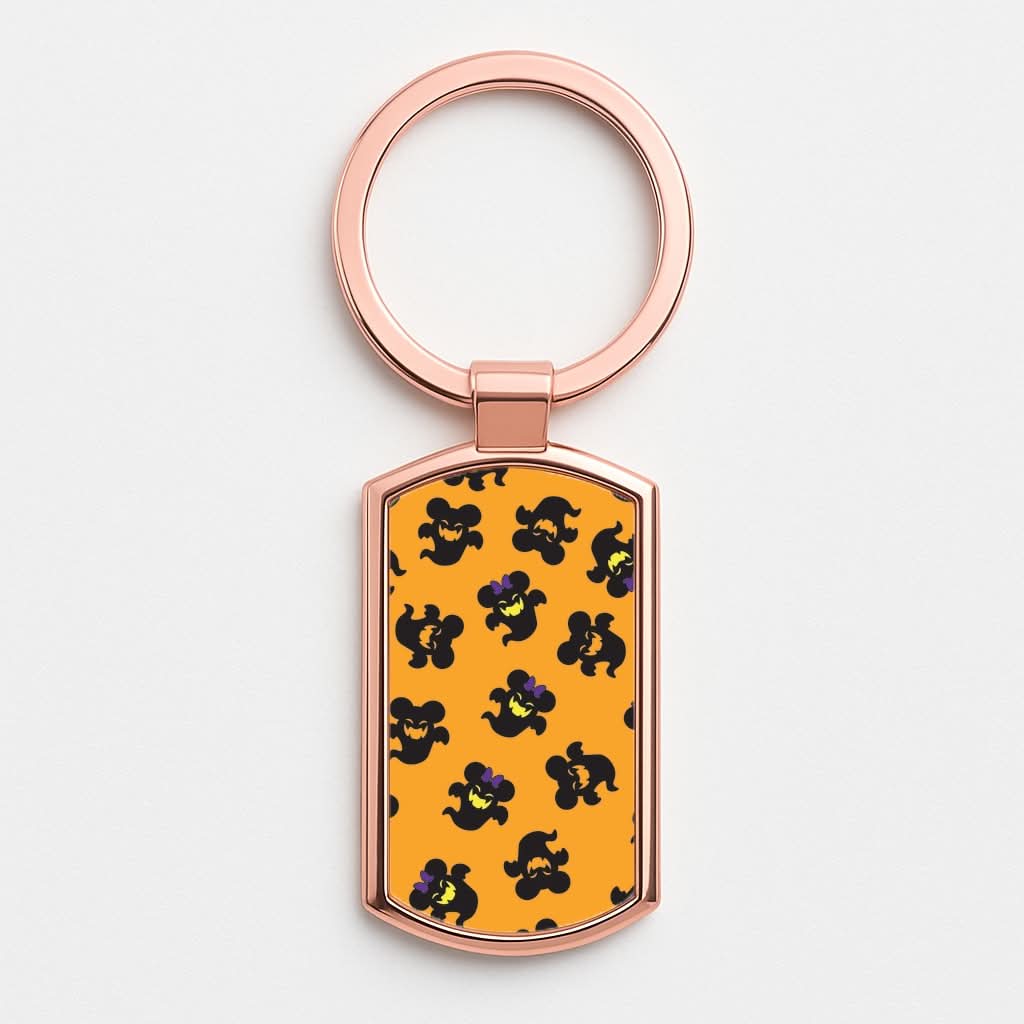 Mouse Ghosts Pattern Rose Gold Keyring