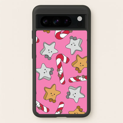 Pink Christmas Plushies Pattern Google Pixel 8 Pro Case