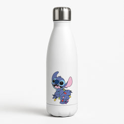 Cute Blue Alien Fairylights White Water Bottle
