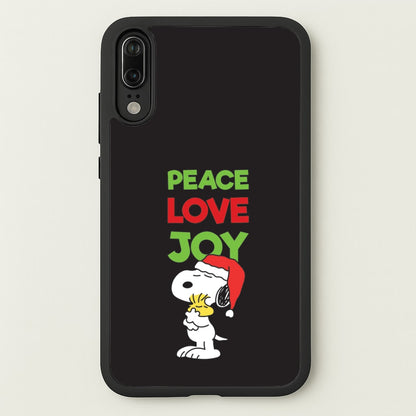 Peace, Love, Joy Christmas Cartoon Beagle Huawei P20 Case
