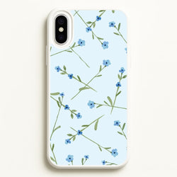 Baby Blue Floral Pattern iPhone XS Max Case