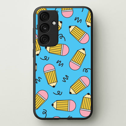 Pencils And Scribbles Pattern Galaxy A35 Case