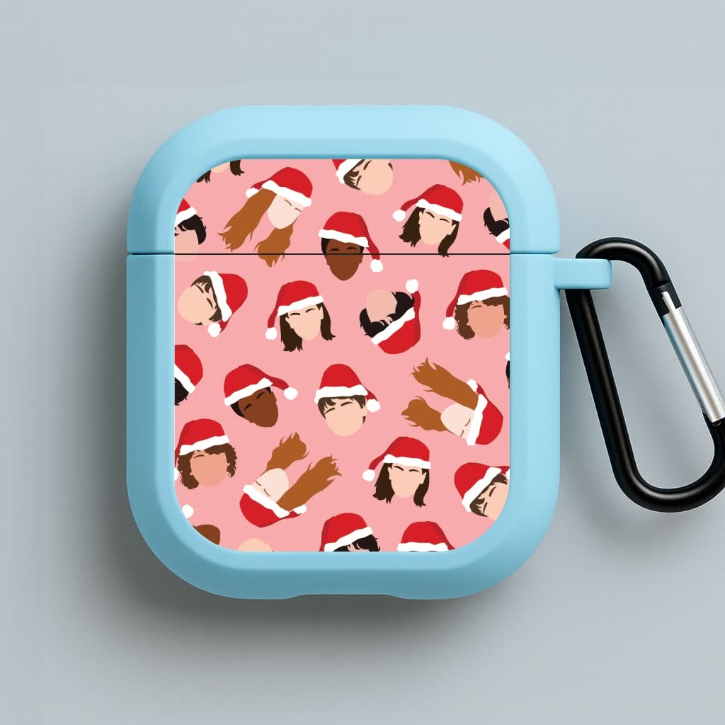 Christmas Stranger Crew Pattern Blue AirPods Case