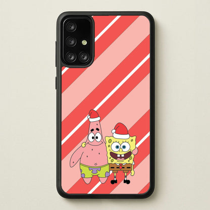 Cartoon Sponge And Starfish Christmas Hats Galaxy A71 Case