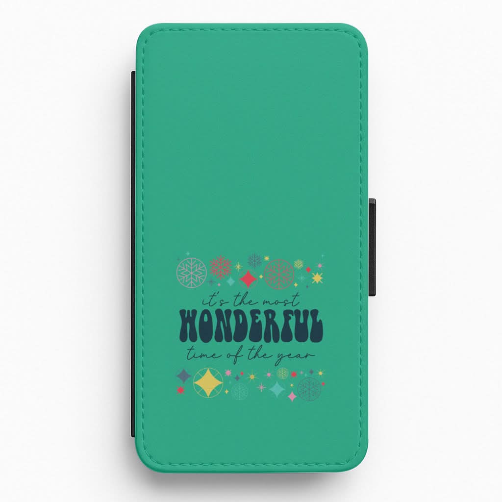 The Most Wonderful Time Of The Year Geometric Flip / Wallet Phone Case
