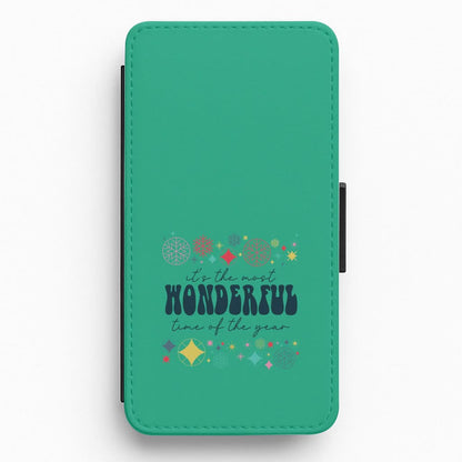 The Most Wonderful Time Of The Year Geometric Flip / Wallet Phone Case