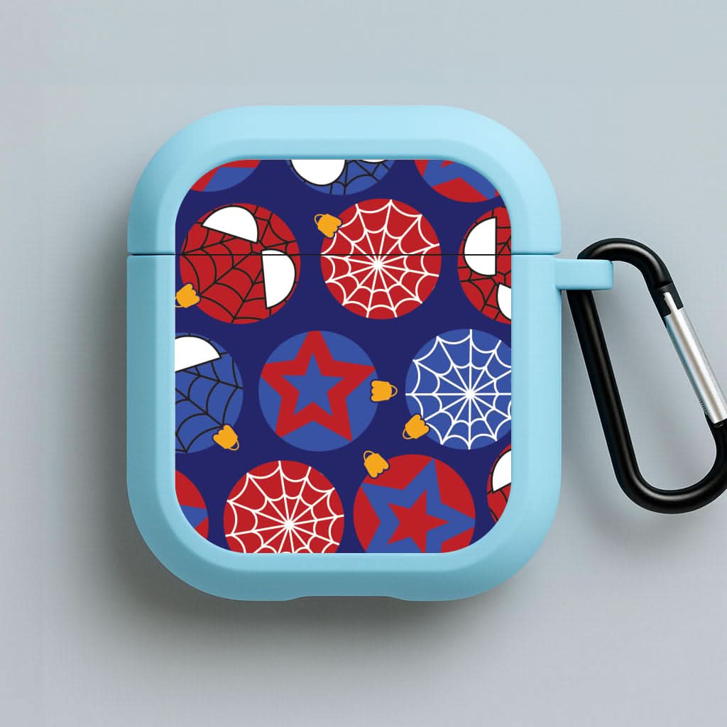 Spider Hero Baubles Pattern Blue AirPods Case