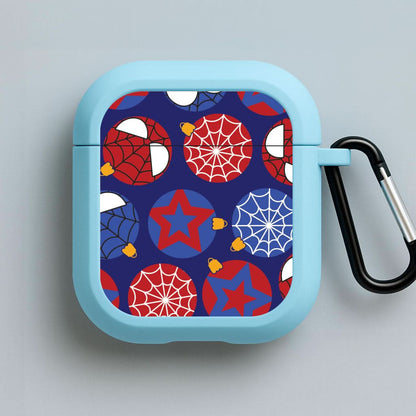 Spider Hero Baubles Pattern Blue AirPods Case