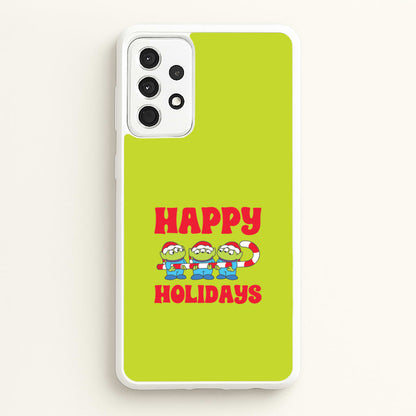 Happy Holidays Cute Green Aliens Galaxy A52 / A52s Case
