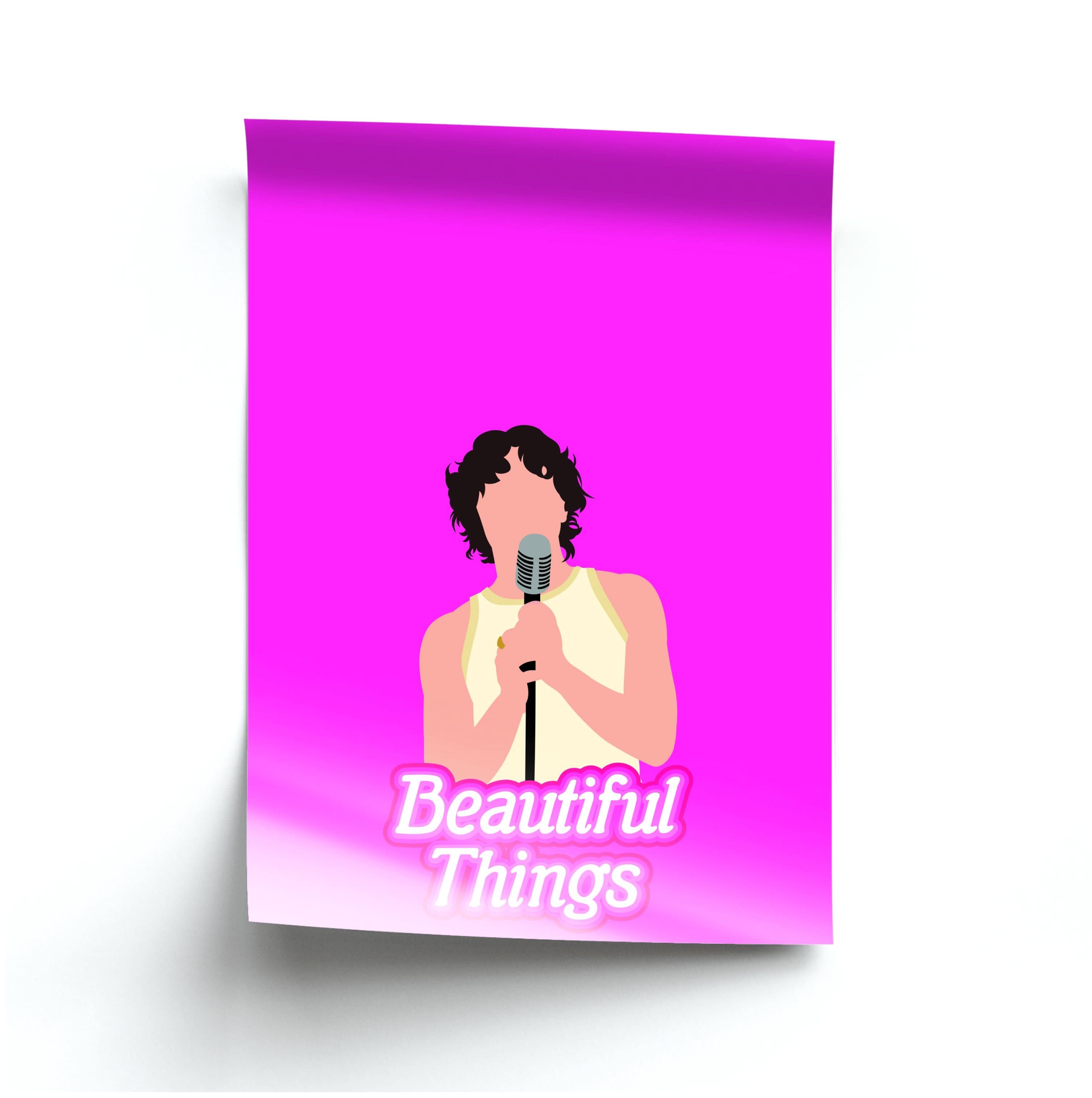 Neon Pink Beautiful Things Poster