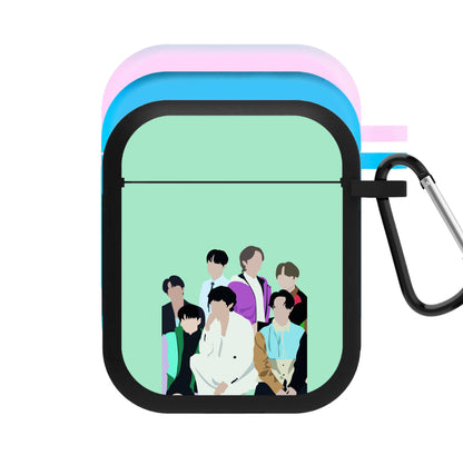 Blue K-Pop Band Members AirPods Case