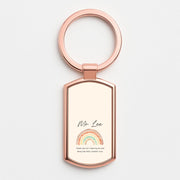 Beige Personalised Teacher Rainbow  Luxury Keyring 4