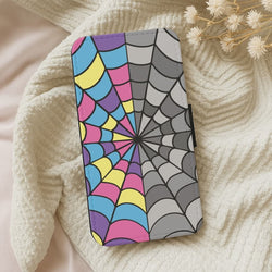 Colourful And Gray Spiderweb Leather Phone Case