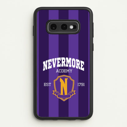 Addams Academy Purple Galaxy S10e Case