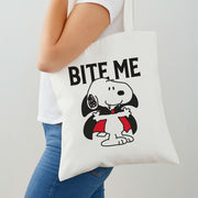 Bite Me Cartoon Beagle Tote Bag 2