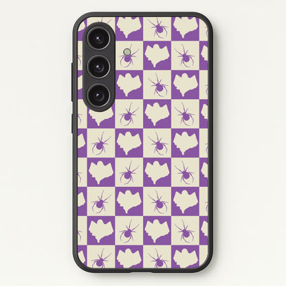 Spiders And Ghosts Checkered Pattern I Galaxy S24FE Case