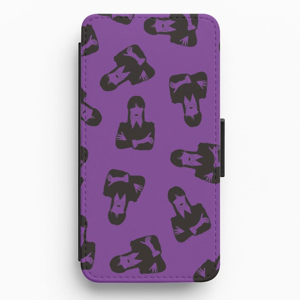 Addams Pattern Flip / Wallet Phone Case