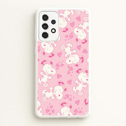 Cartoon Beagle Valentine Hearts Pattern Galaxy A52 / A52s Case