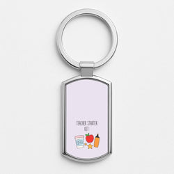 Teacher Starter Kit Silver Metal Keyring