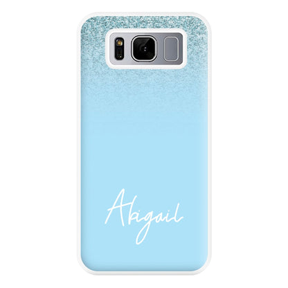 Blue Glitter Personalised Name Galaxy S8 Plus Case