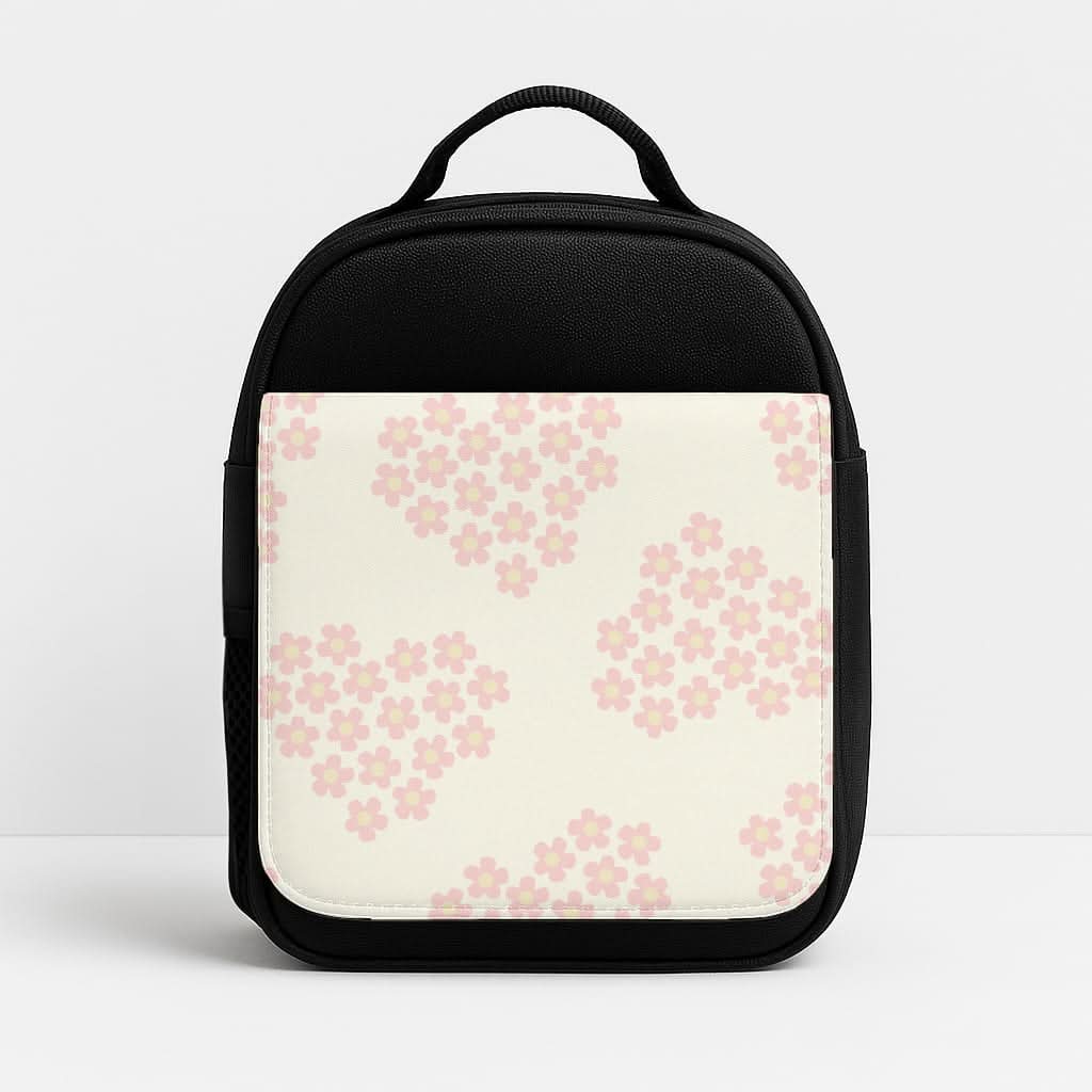 Flower Hearts Pattern Insulated Lunch Bag
