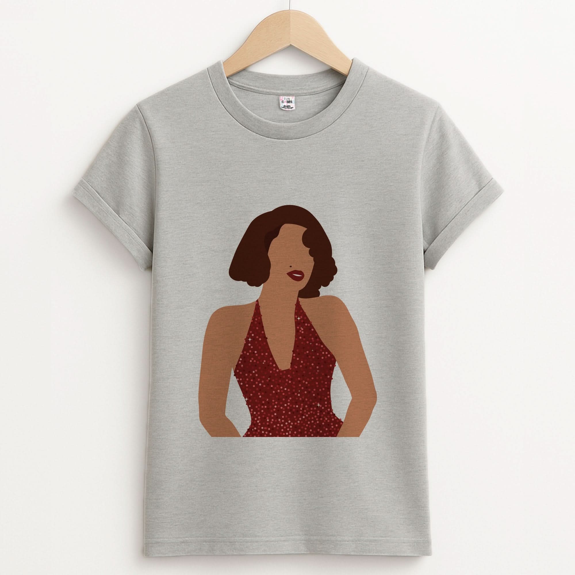 Red Sparkly Dress Unisex Grey T-Shirt