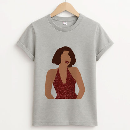 Red Sparkly Dress Unisex Grey T-Shirt