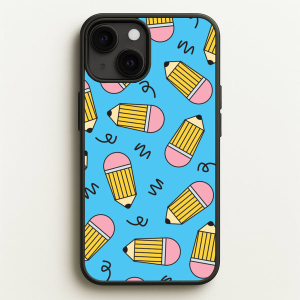 Pencils And Scribbles Pattern iPhone 13 Mini Case