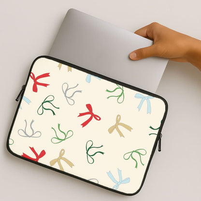 Coquette Christmas Bows Pattern MacBook Cover