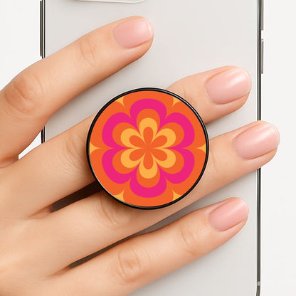 Sunset Trippy Flower Pattern Phone Grip
