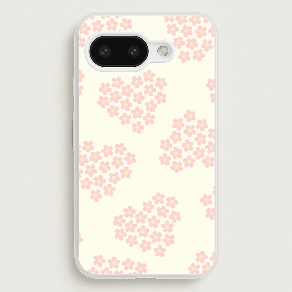 Flower Hearts Pattern Google Pixel 9a Case
