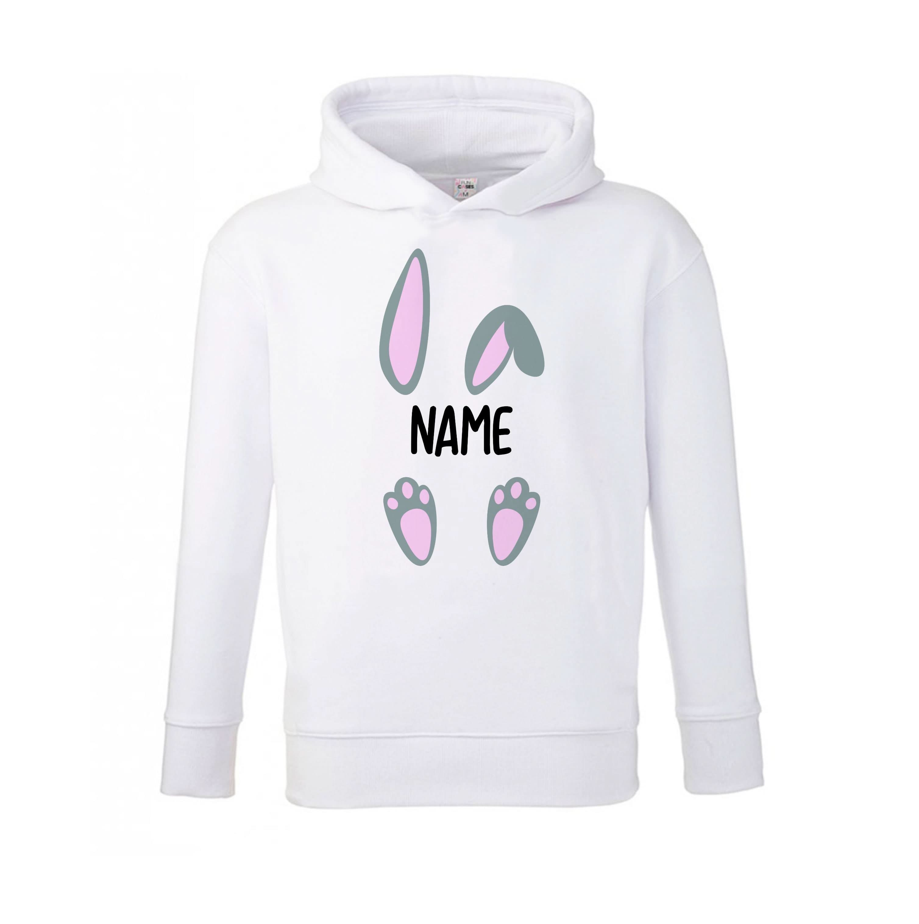 Grey Bunny Personalised Kids Hoodie