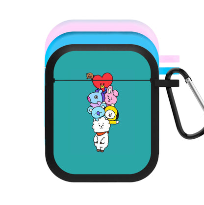 Green BT21 - RJ, Mang, Koya, Chimmy, Cooky, Shooky, Tata - K Pop AirPods Case