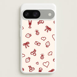 Valentines Doodles Google Pixel 9 / 9 Pro Case